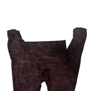 SPANX Deep Burgundy camo design Leggings